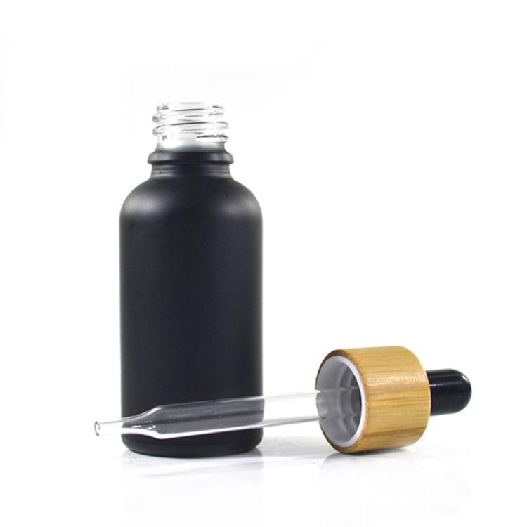 30 ML black glass dropper bottle
