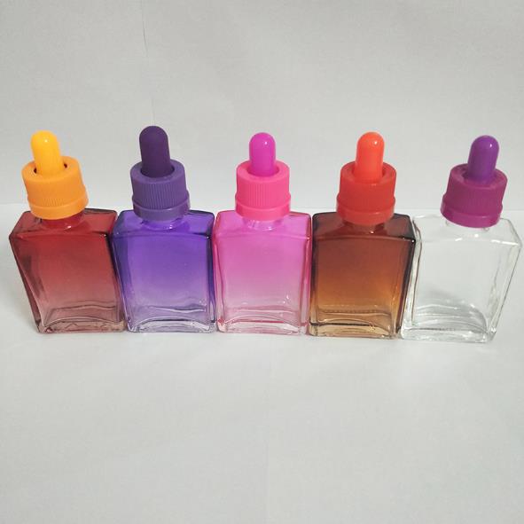 Spray color dropper bottle square glass