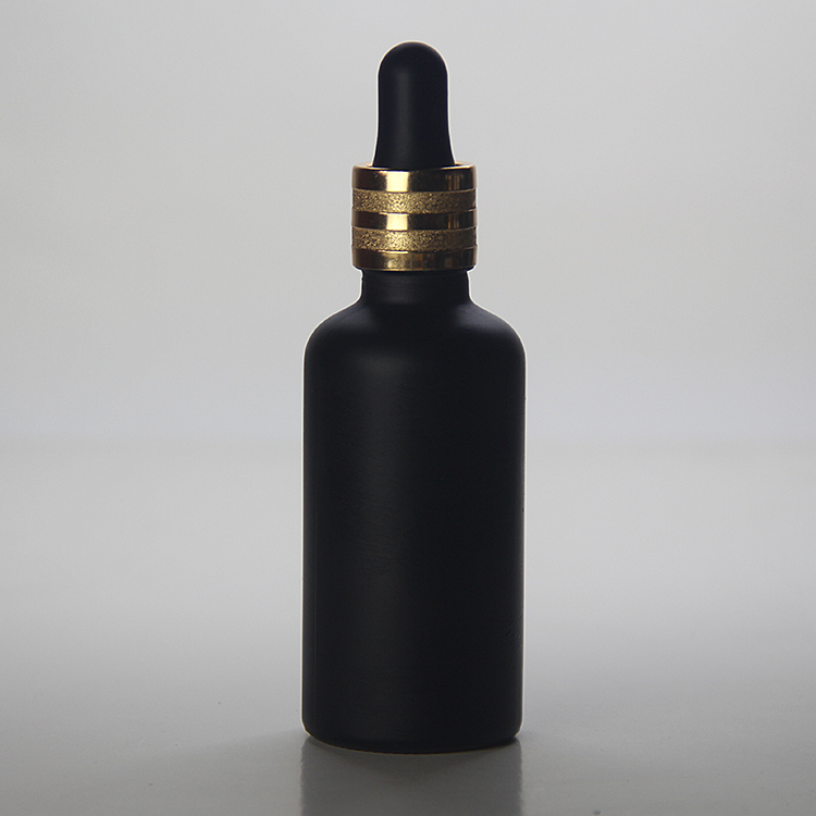 50ml Black frosted glass bottle