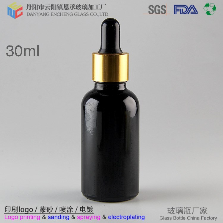 30ml black dropper bottle