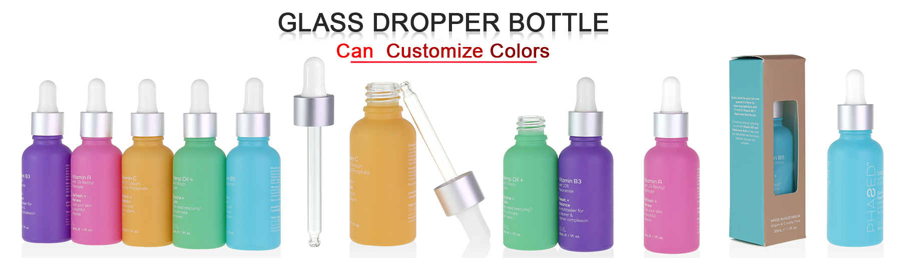 colors dropper bottle